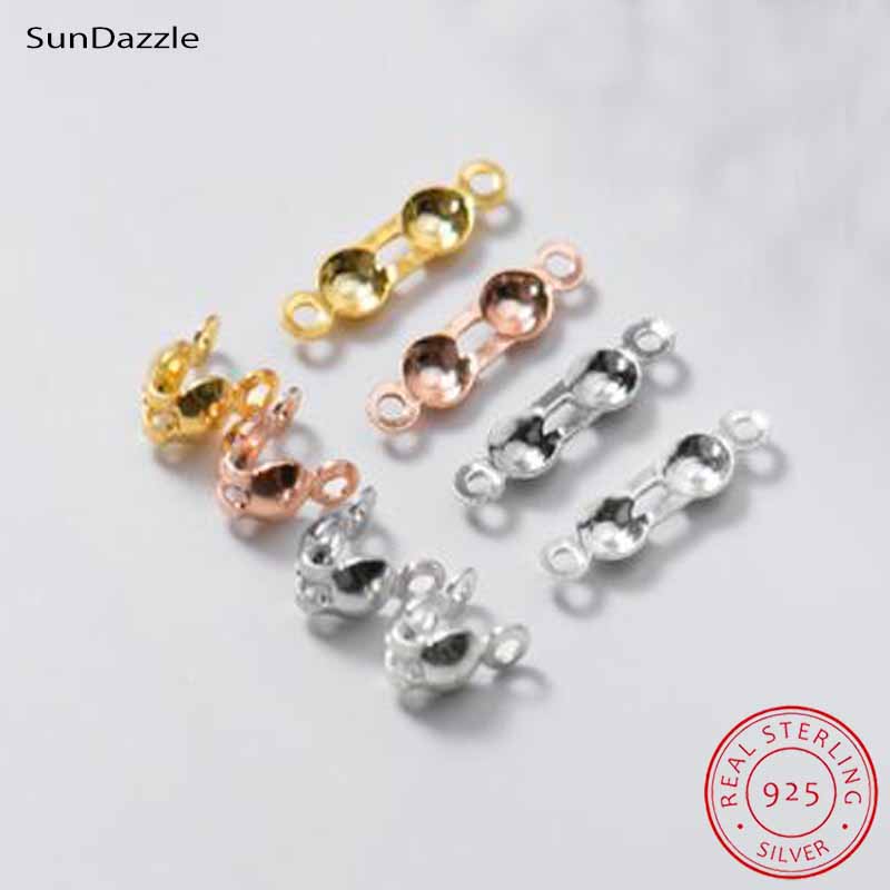 Jewelry Making Parts - 4pcs Genuine Real Pure Solid 925