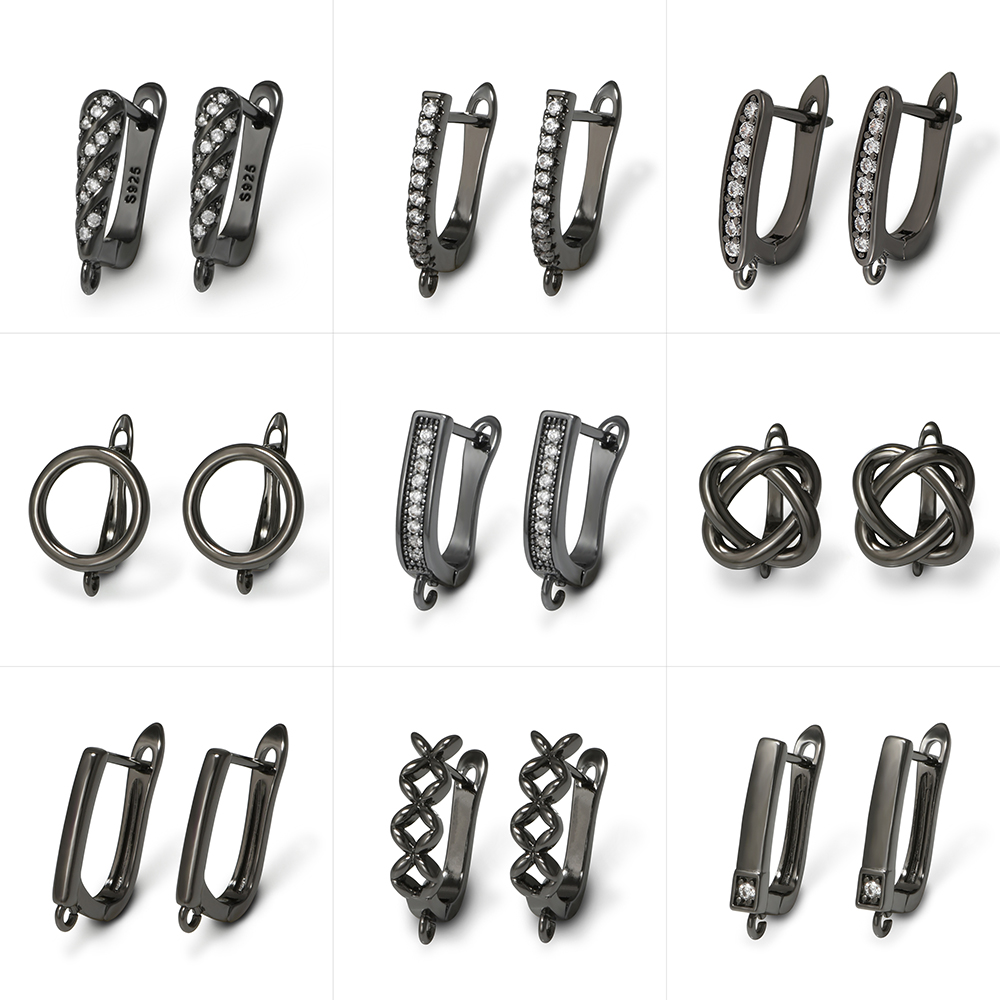 Jewelry Making Parts - YANASI 1 Pair Gun Black Brass