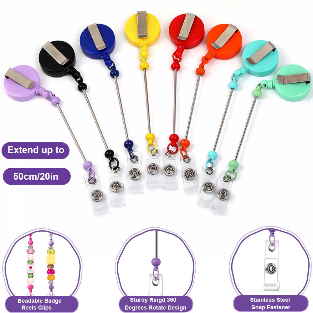 Jewelry Making Parts - 1-3 Pcs Beadable Badge Reels with
