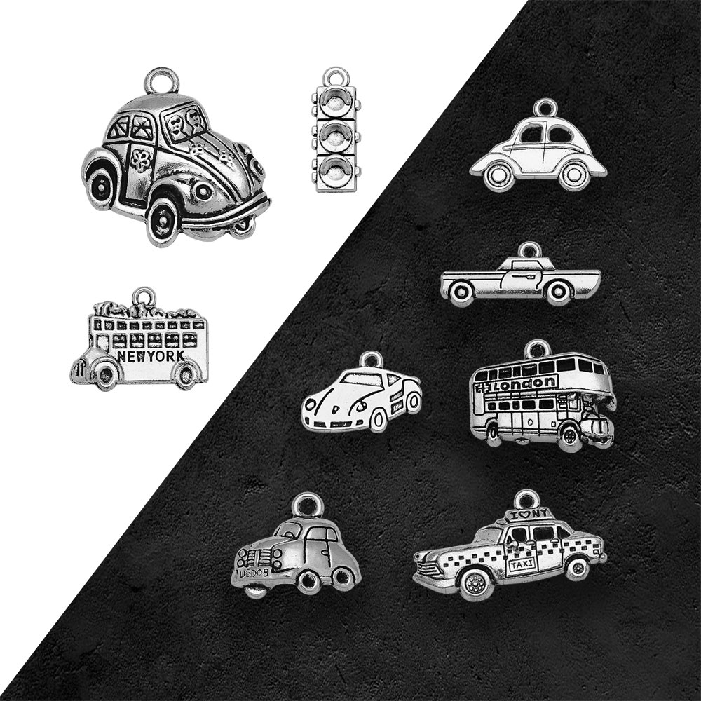 Silver Plated Taxi Bus Car Tra - огляд і ціна Jewelry Making York