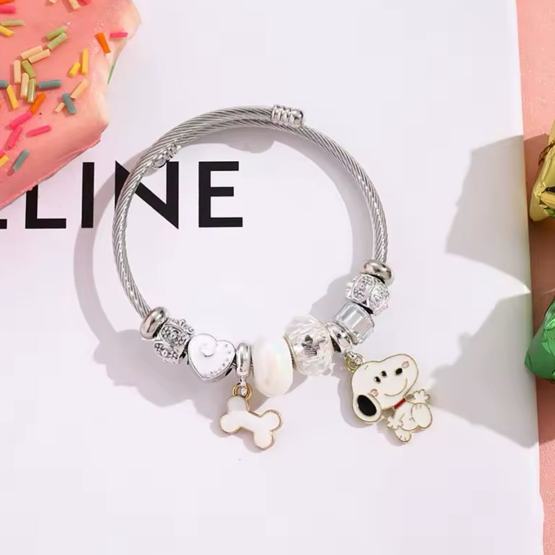 Cute Cartoon Snoopy Bone Heart - огляд і ціна Jewelry Making Parts